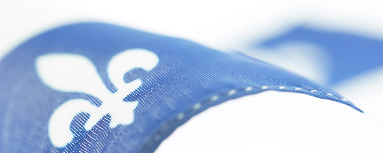 drapeau du Quebec. Closeup